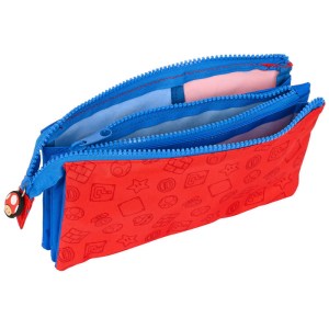 Super Mario Bros triple pencil case interno